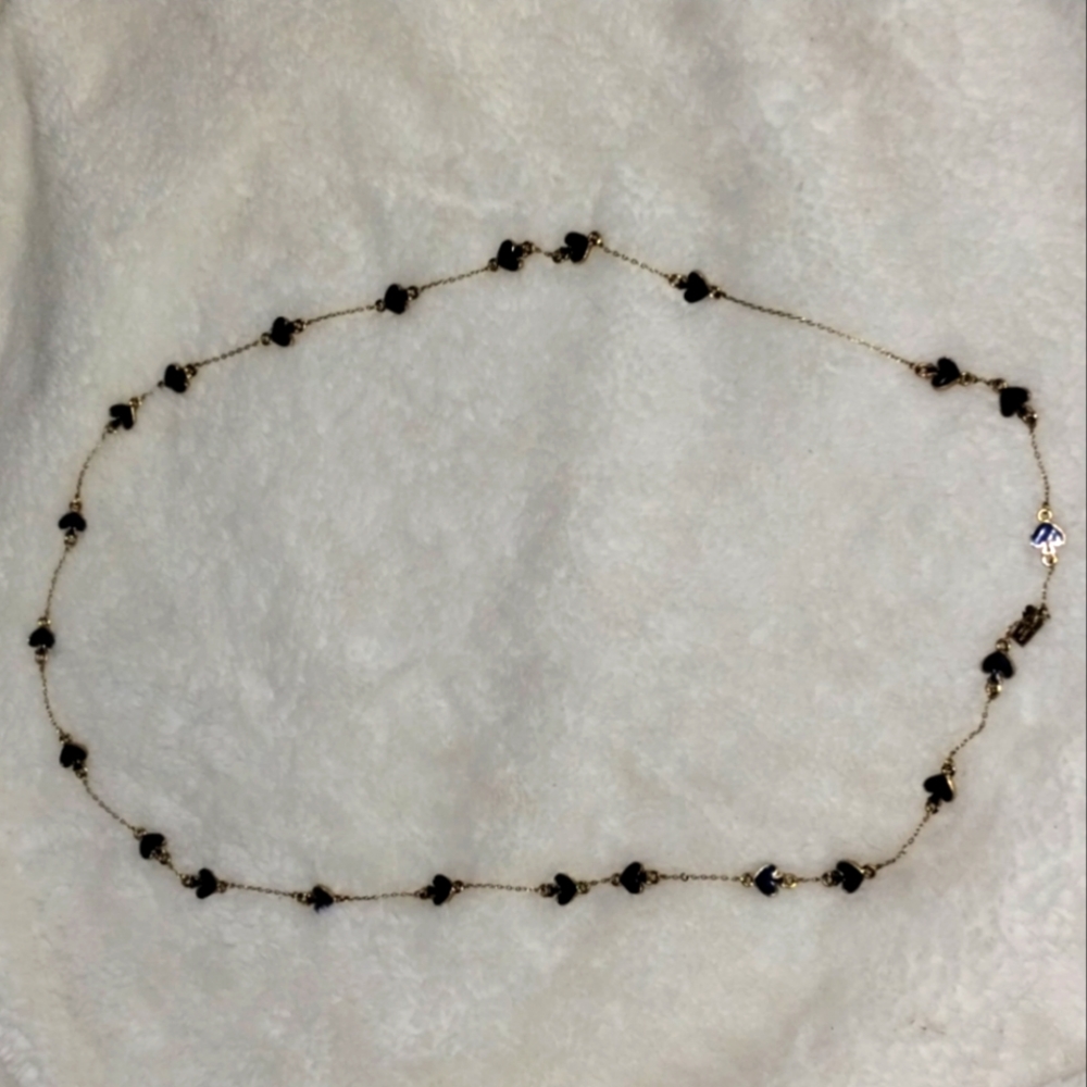 Kate Spade "Spade to Spade" blue / gold necklace